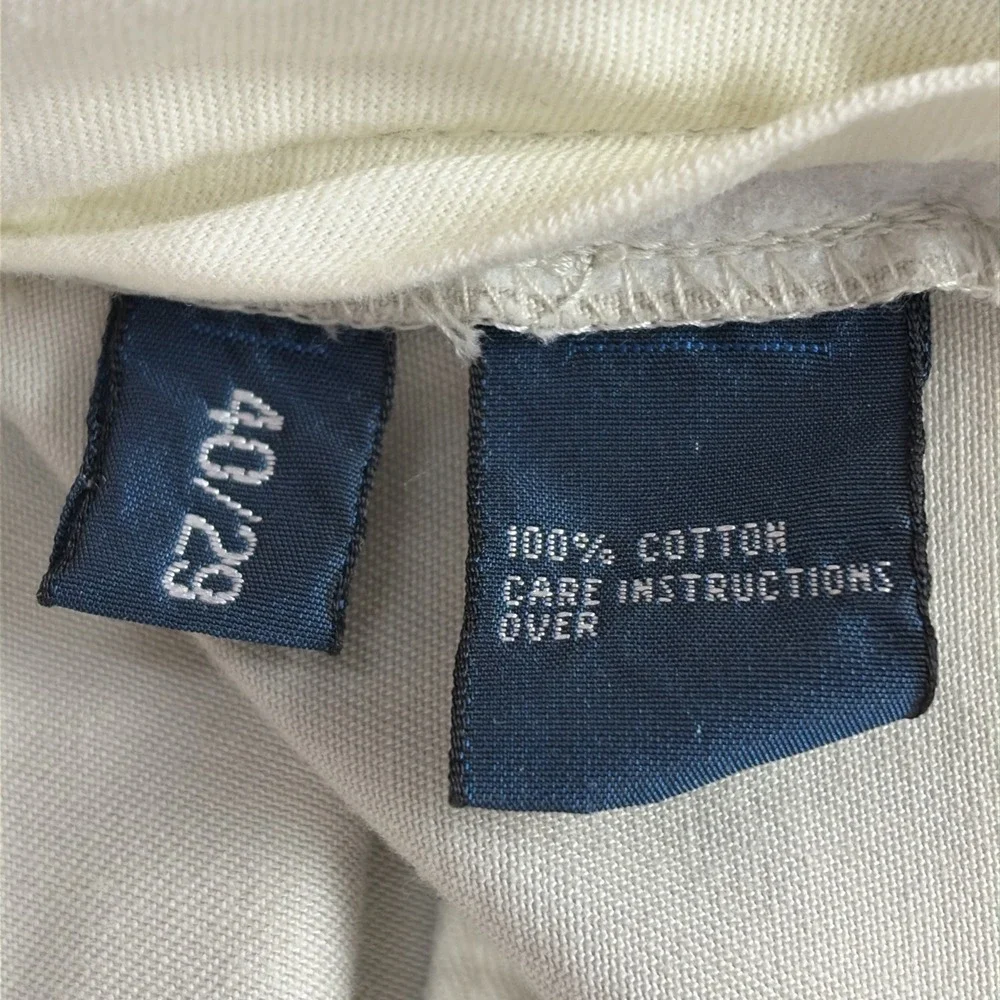 Polo Ralph Lauren Chino Pants‎ Mens 40/29 Beige Pleated Cuffed Cotton Twill